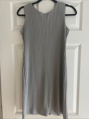 Silver sleeveless tank dress-Dani Michaels